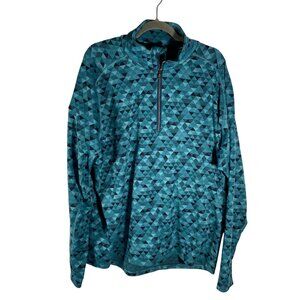 SportHill Mens XL Soft Stretch Jacquard Pullover XC Funnel Neck & Zip Closure